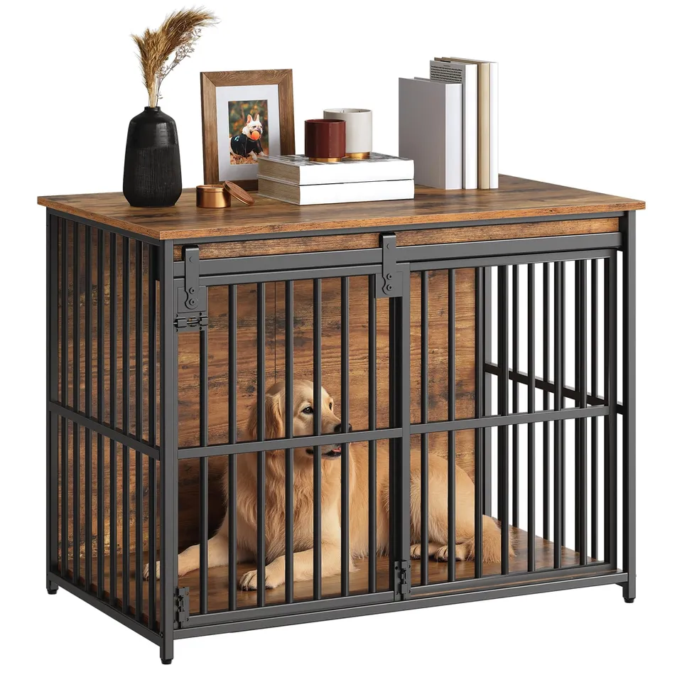 hoobro-pet-furniture-niche-chien-36-6-pouces-marron-cage image 1