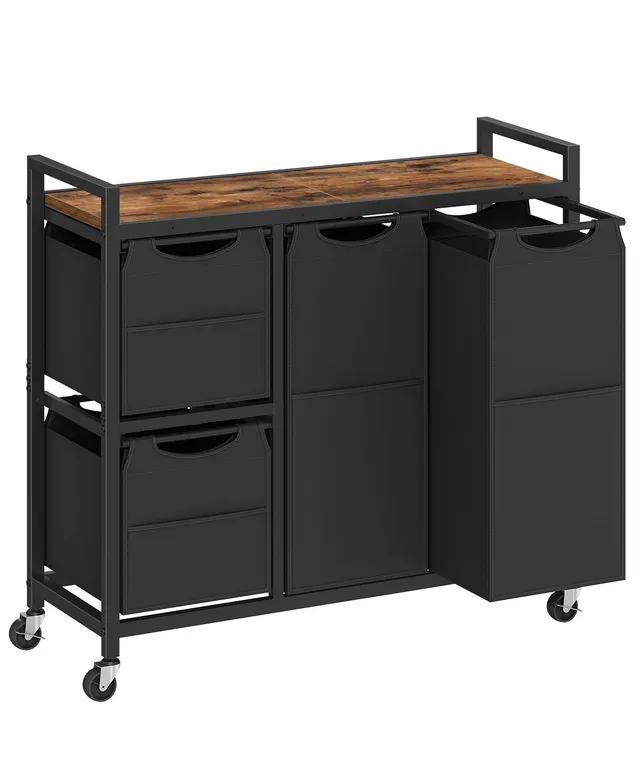 hoobro-bf14xy01n1-panier-linge-4-bacs-marron-127-l image 1