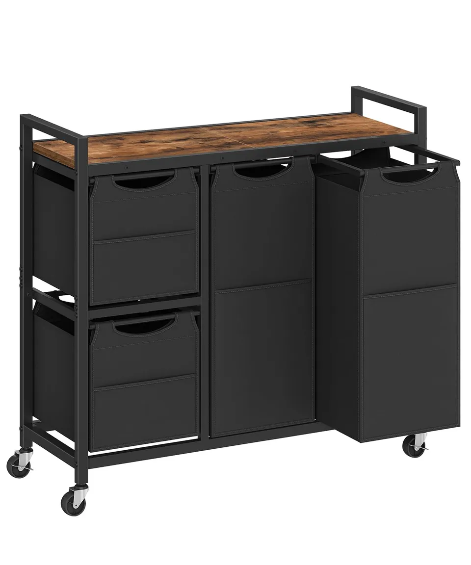 hoobro-bf14xy01n1-panier-linge-4-bacs-marron-127-l image 1
