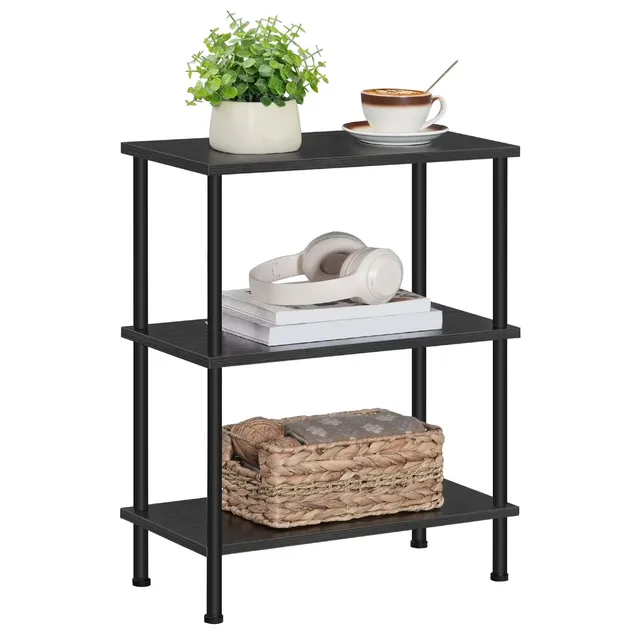 hoobro-side-tables-bout-de-canap-3-niveaux-noir-48-cm image 1