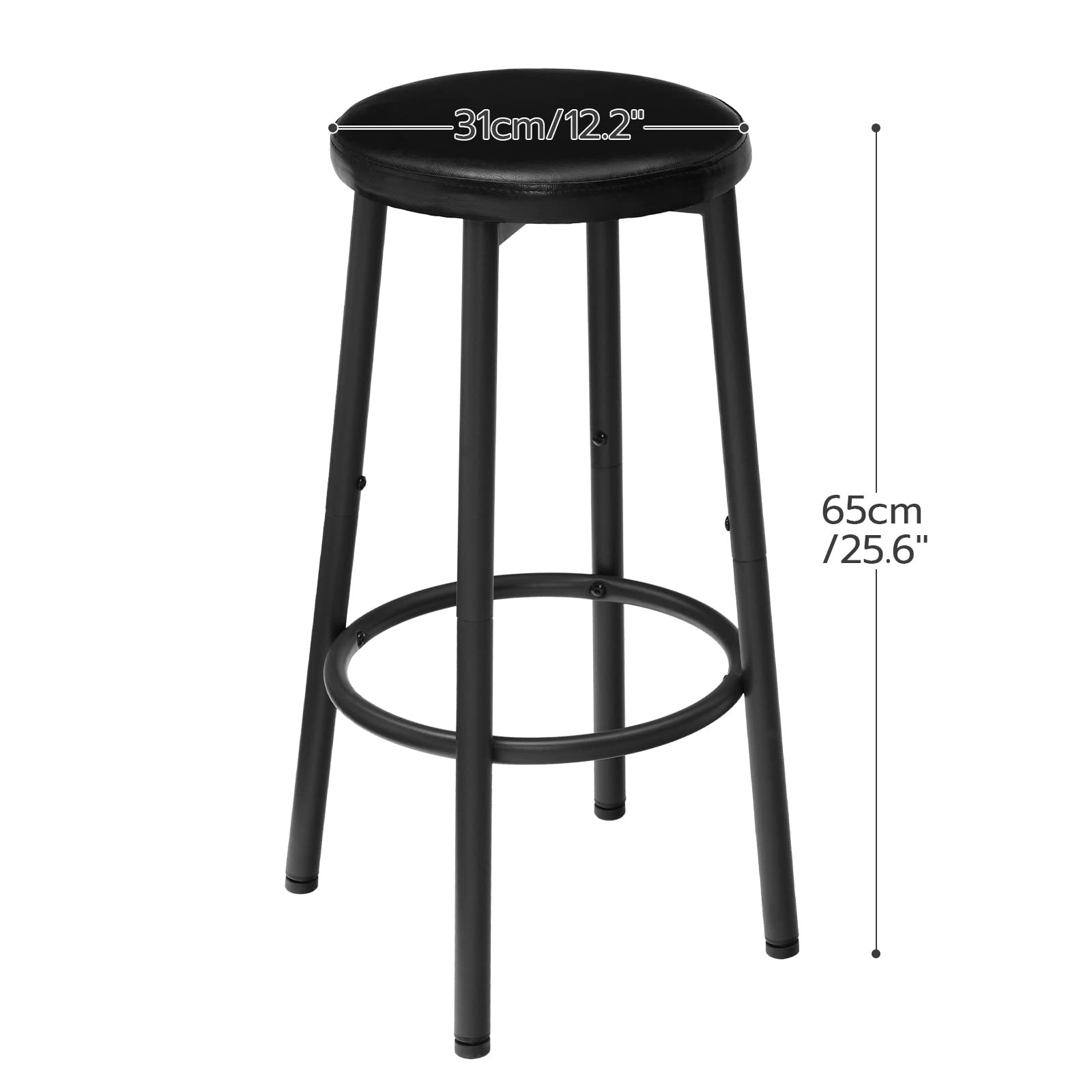 hoobro-bar-stools-tabouret-bar-rond-noir-lot-de-2-repose-pied image 3