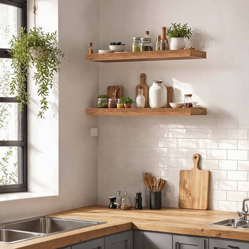 hoobro-storage-racks-tag-re-murale-marron-lot-de-2-flottante image 6