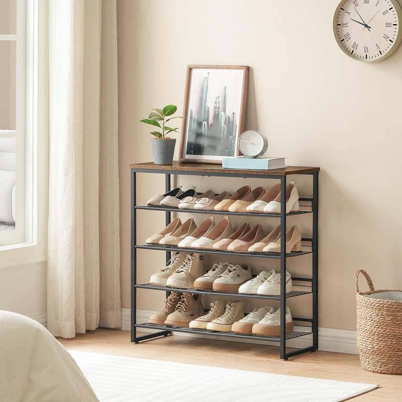 hoobro-shoe-racks-meuble-chaussures-5-niveaux-marron image 2