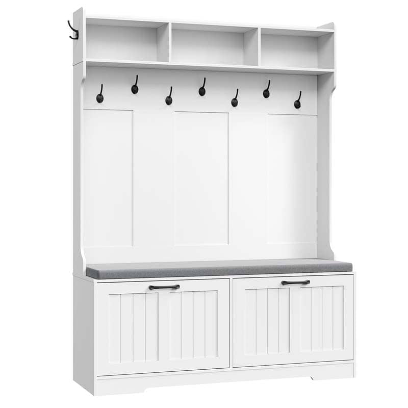 hoobro-meuble-d-entr-e-blanc-120-cm-avec-banc-et-vestiaire image 3