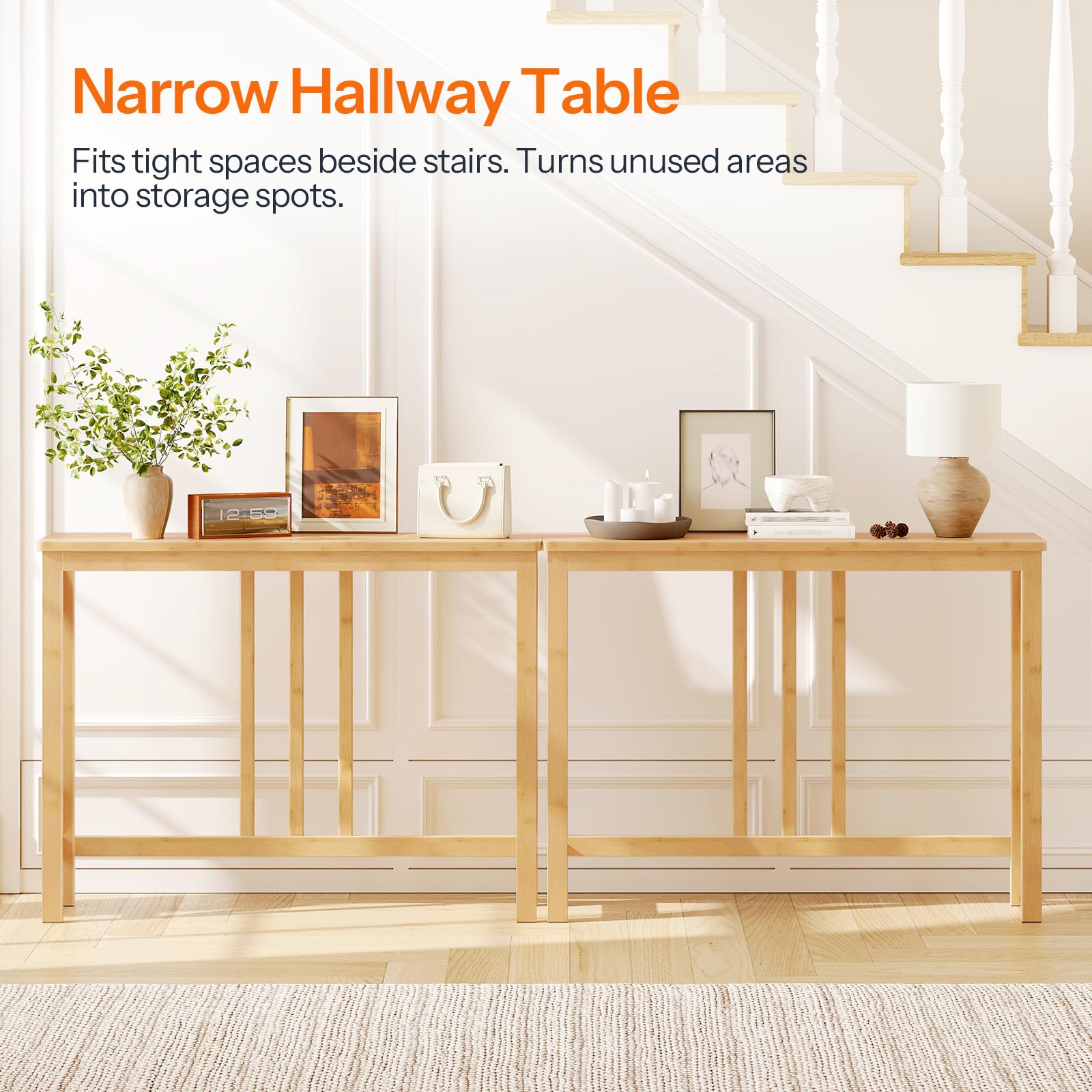 hoobro-console-table-console-bambou-troit-naturel image 6