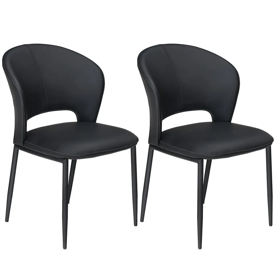 hoobro-chaises-salle-manger-noires-x2-simili-cuir image 1