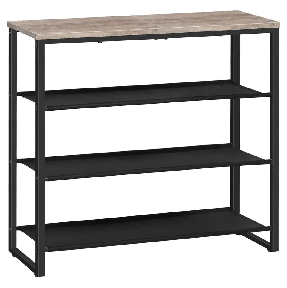 hoobro-shoe-racks-meuble-chaussures-4-niveaux-greige-tissu image 1