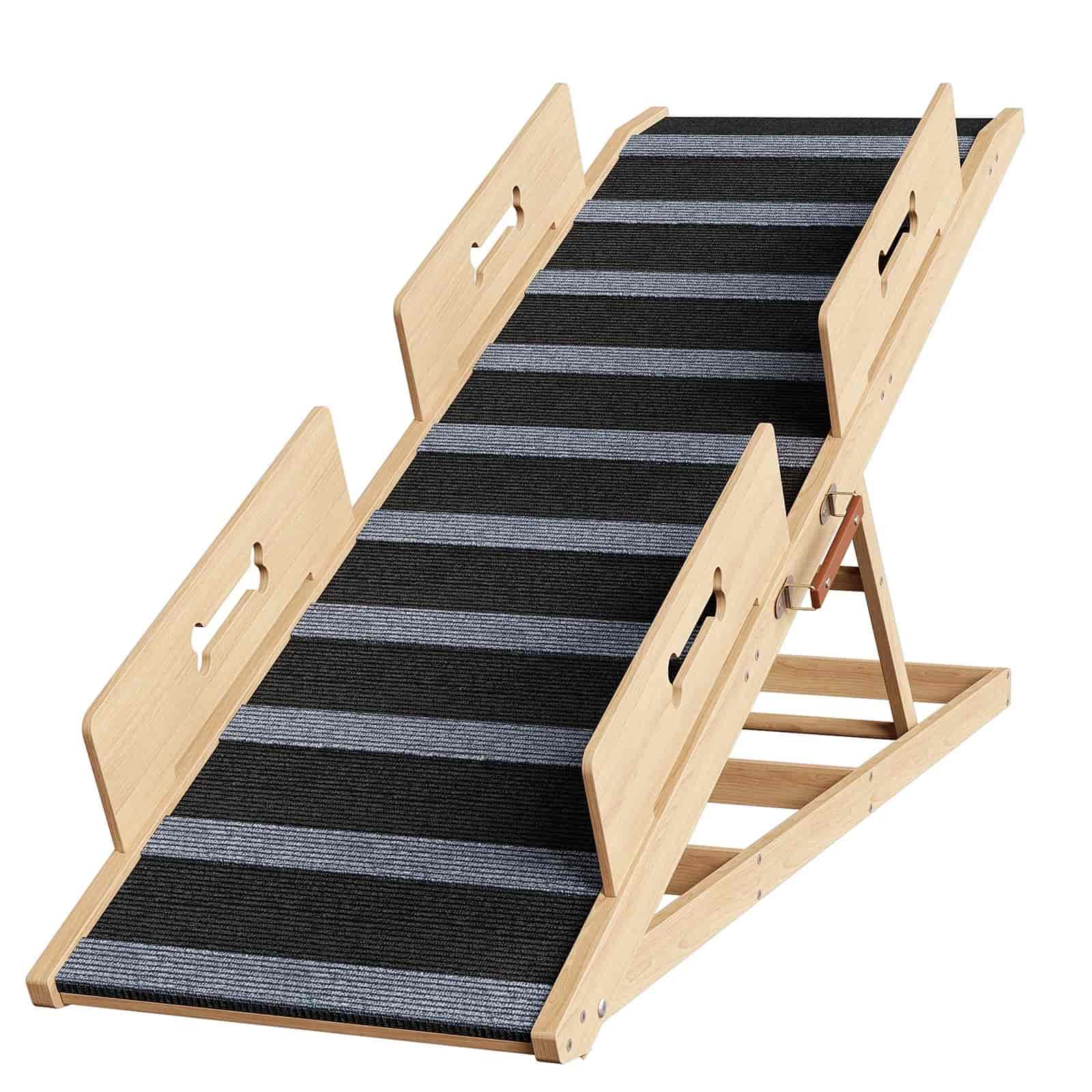 hoobro-pet-furniture-rampe-chien-pliable-naturel-4-hauteurs image 7