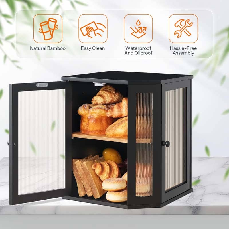 hoobro-kitchen-furniture-bo-te-pain-bambou-noire-2-tages image 8