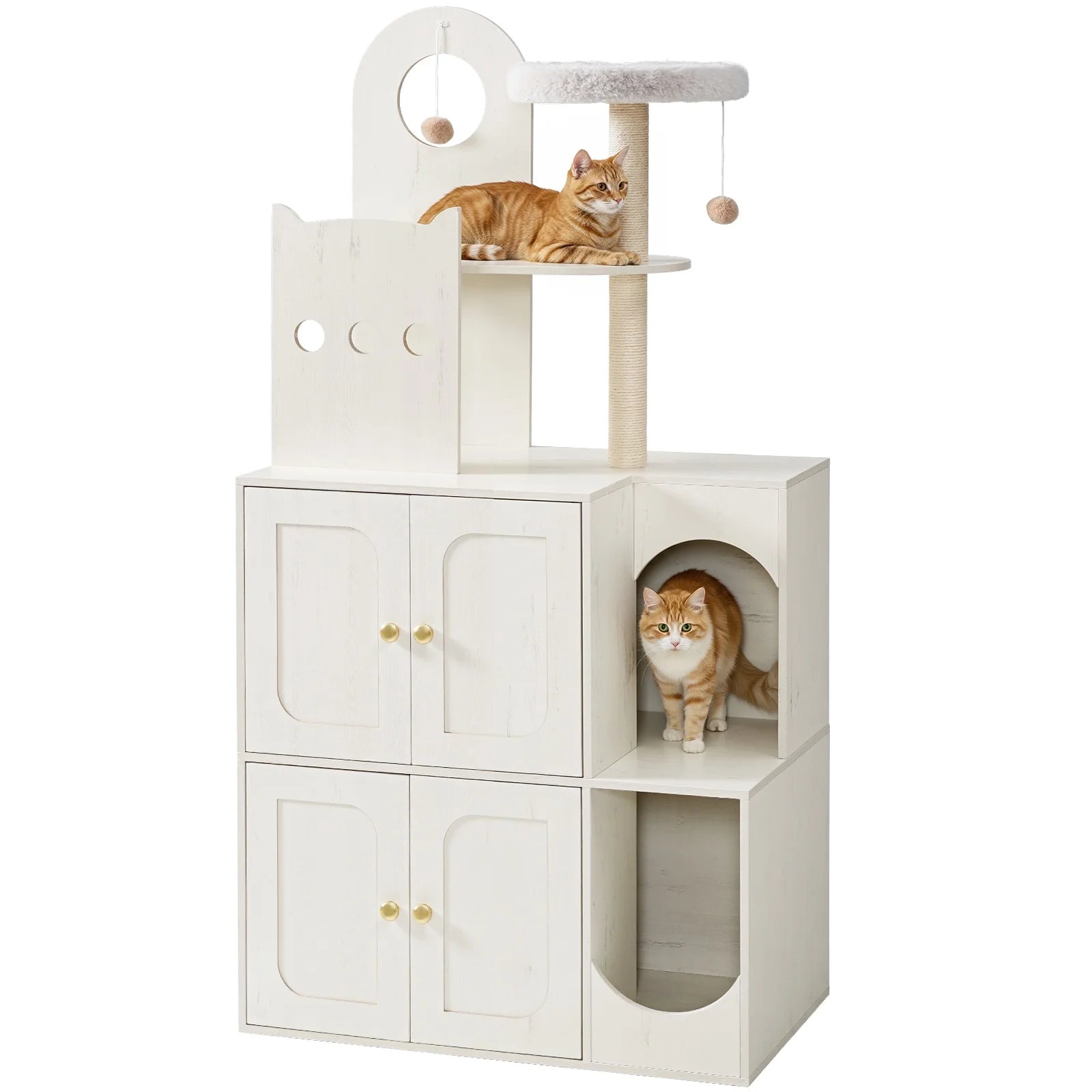 hoobro-pet-furniture-arbre-chat-blanc-cache-liti-re-double image 3