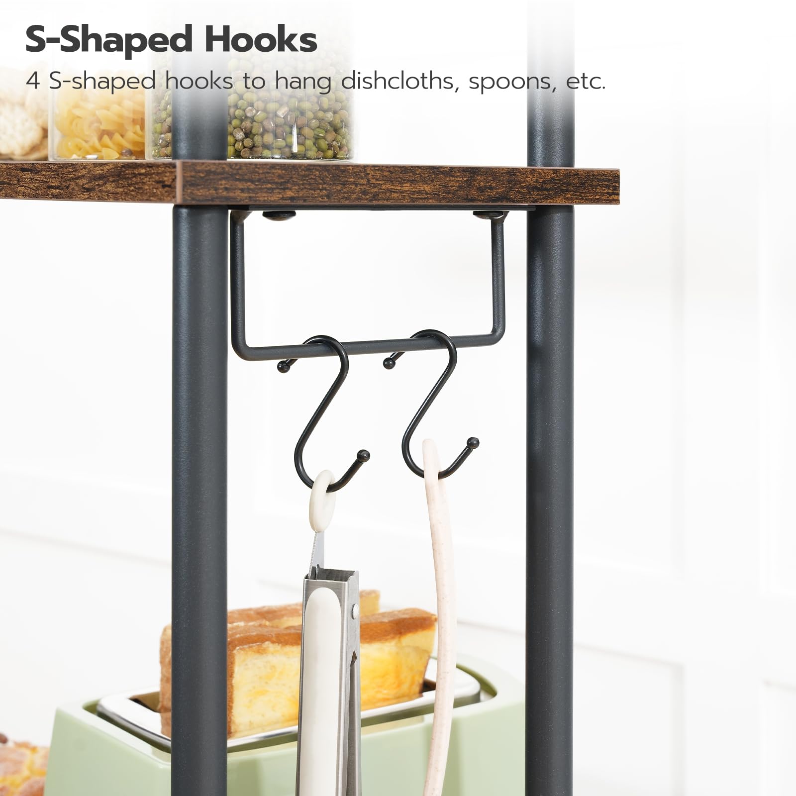 hoobro-kitchen-furniture-desserte-cuisine-marron-5-niveaux-prise image 8