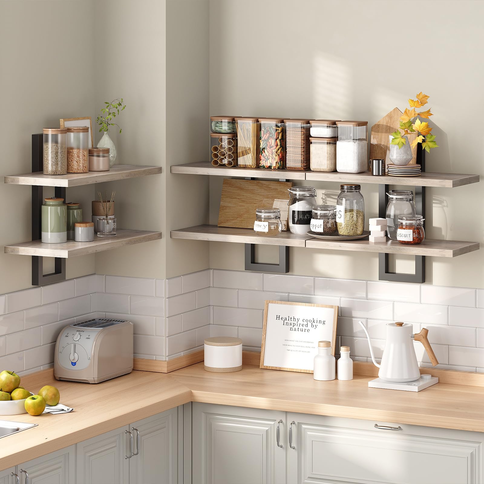 hoobro-storage-racks-tag-re-murale-15-pouces-greige-lot-3 image 3