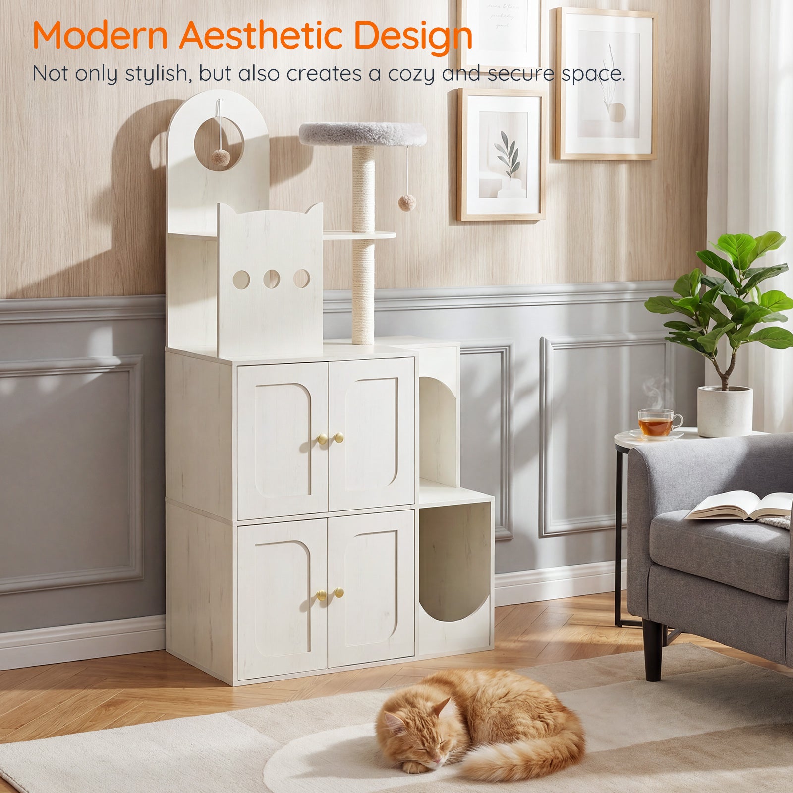 hoobro-pet-furniture-arbre-chat-blanc-cache-liti-re-double image 8