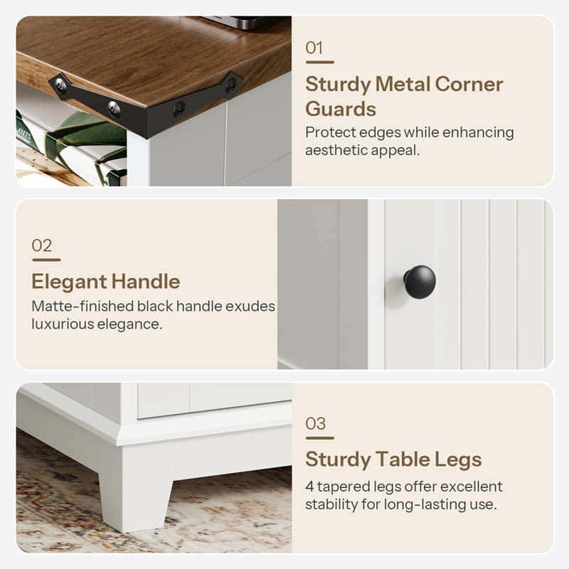 hoobro-side-tables-table-de-chevet-blanche-troite-avec-usb image 6