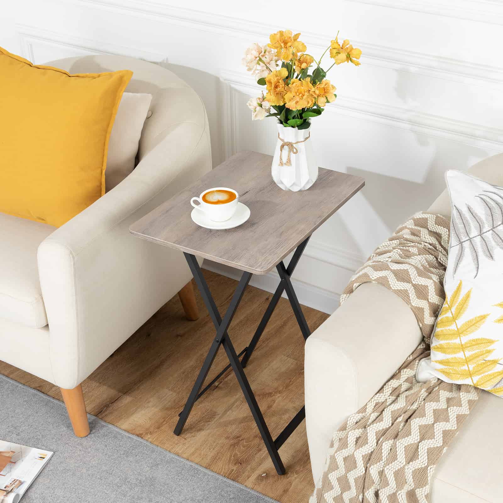 hoobro-tv-tray-tables-table-d-appoint-pliante-greige image 5