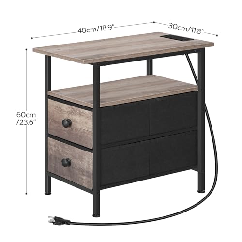 hoobro-side-tables-table-d-appoint-greige-tiroir-usb image 4