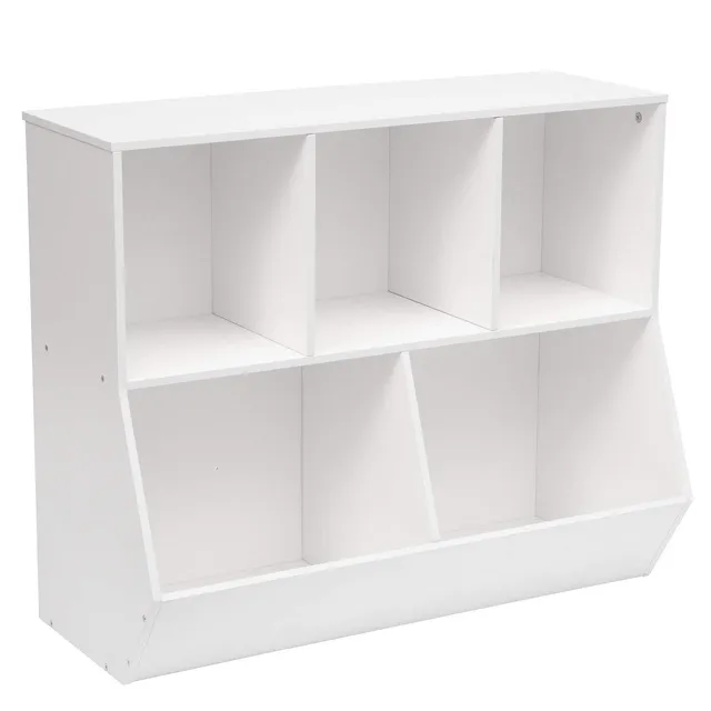 hoobro-kid-s-furniture-organisateur-jouets-90-cm-blanc-livres image 1