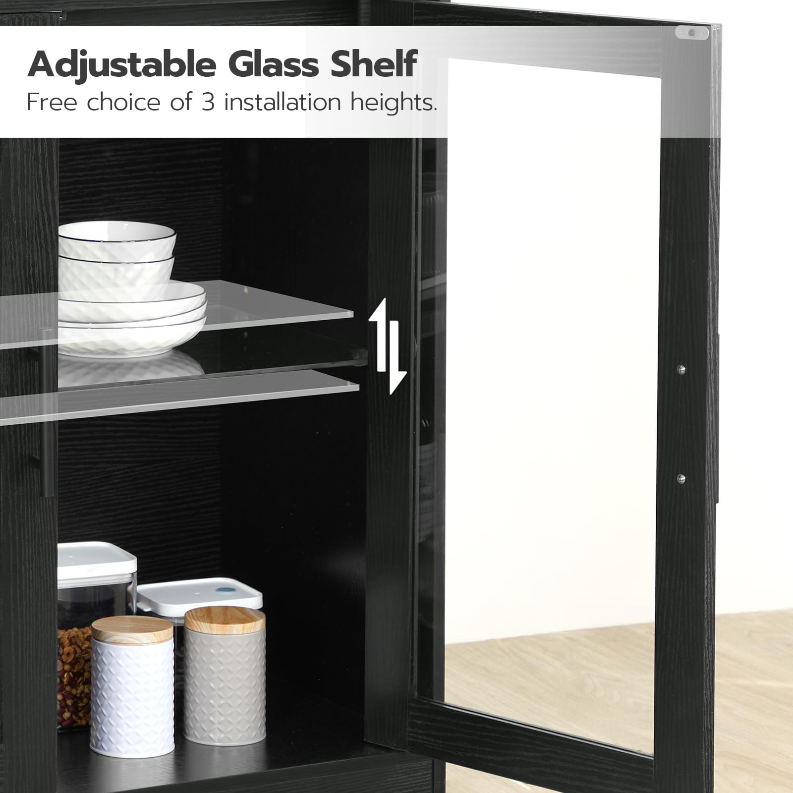 hoobro-beverage-counters-armoire-bar-noire-led-verres image 8
