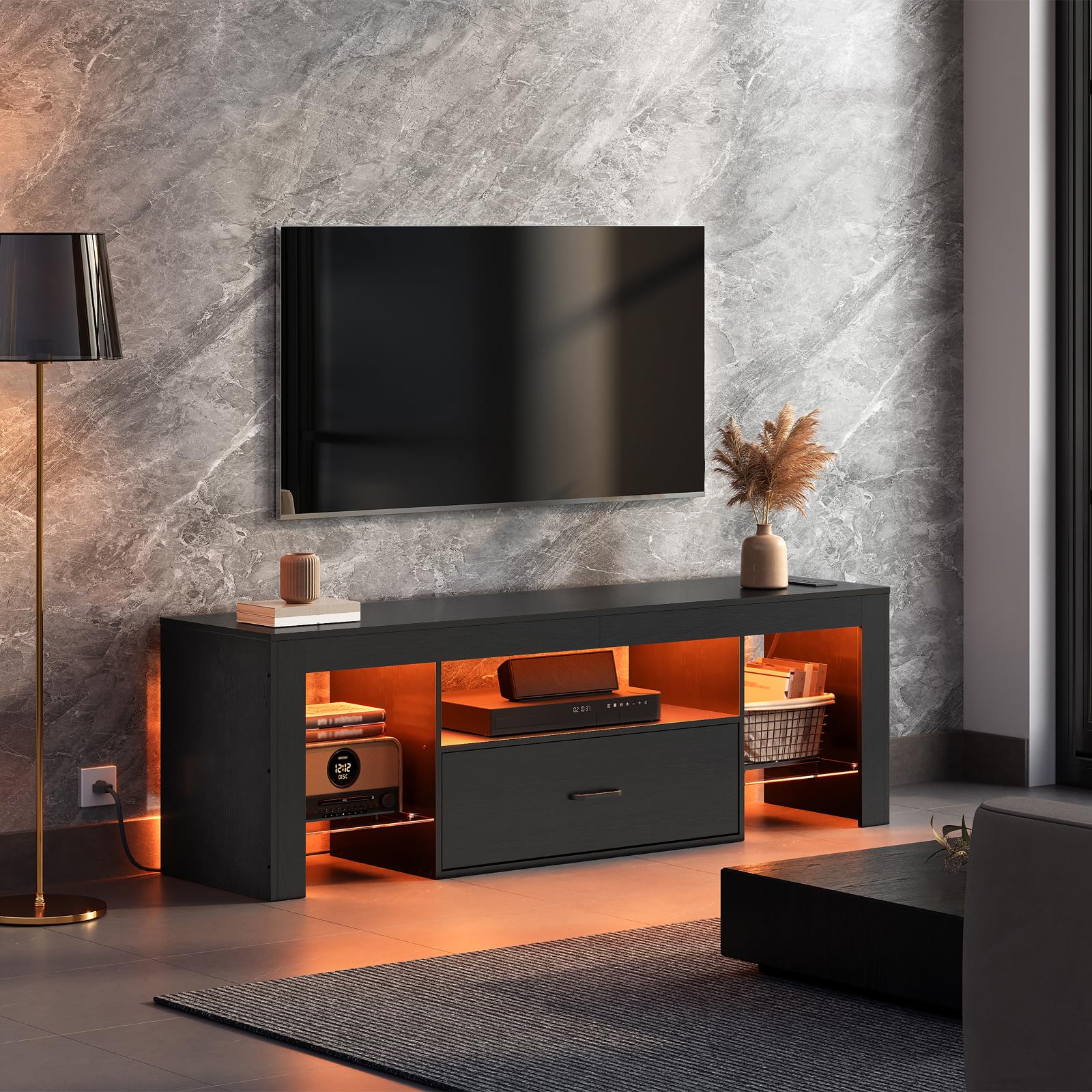 hoobro-tv-stands-meuble-tv-65-pouces-led-noir-prises image 4