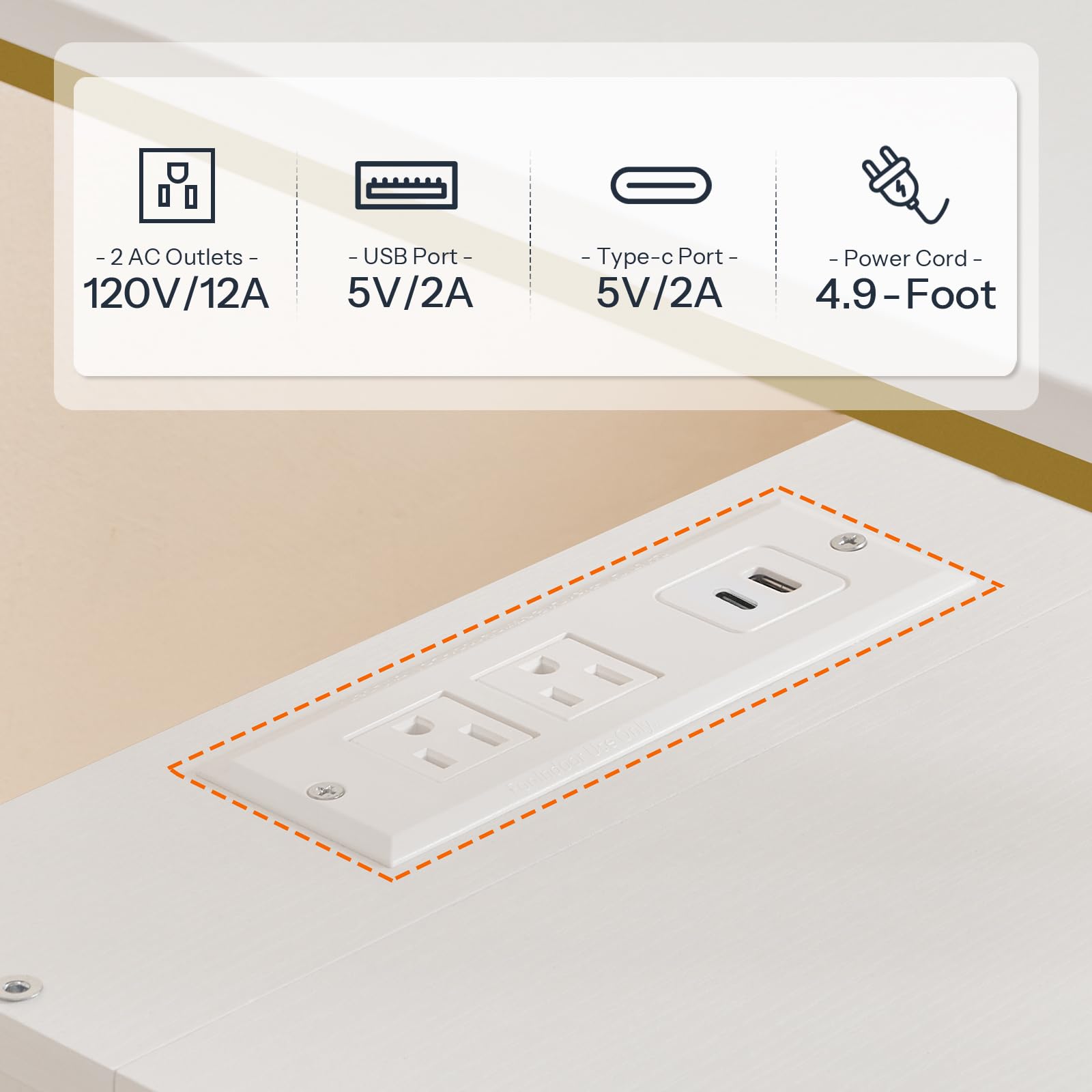 hoobro-table-de-chevet-blanche-2-tiroirs-prise-usb image 7