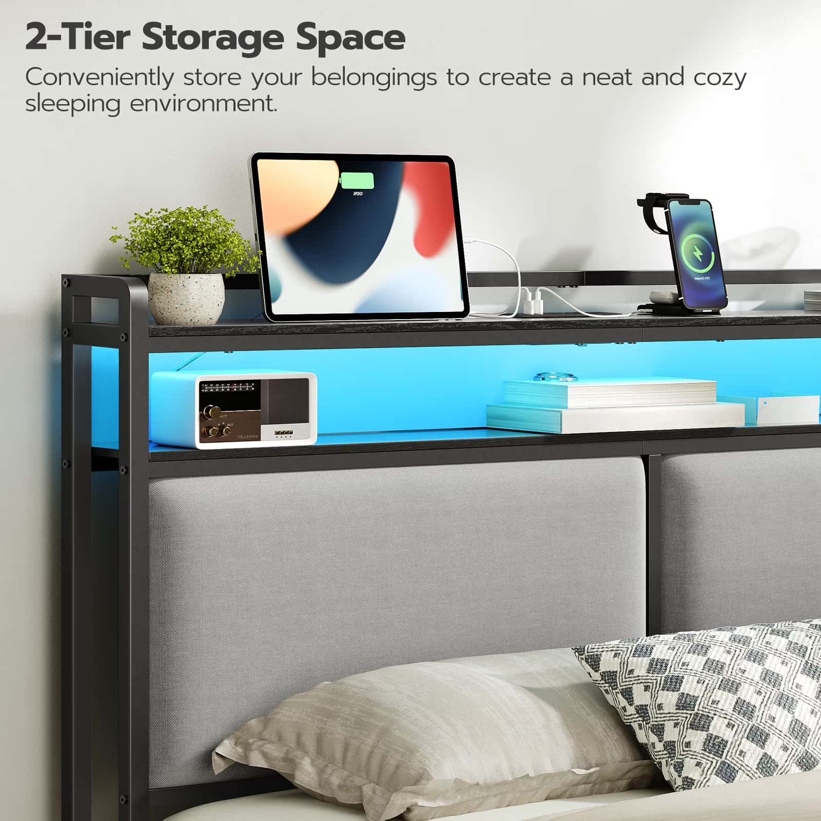 hoobro-headboards-t-te-de-lit-queen-grise-led-avec-prises image 6