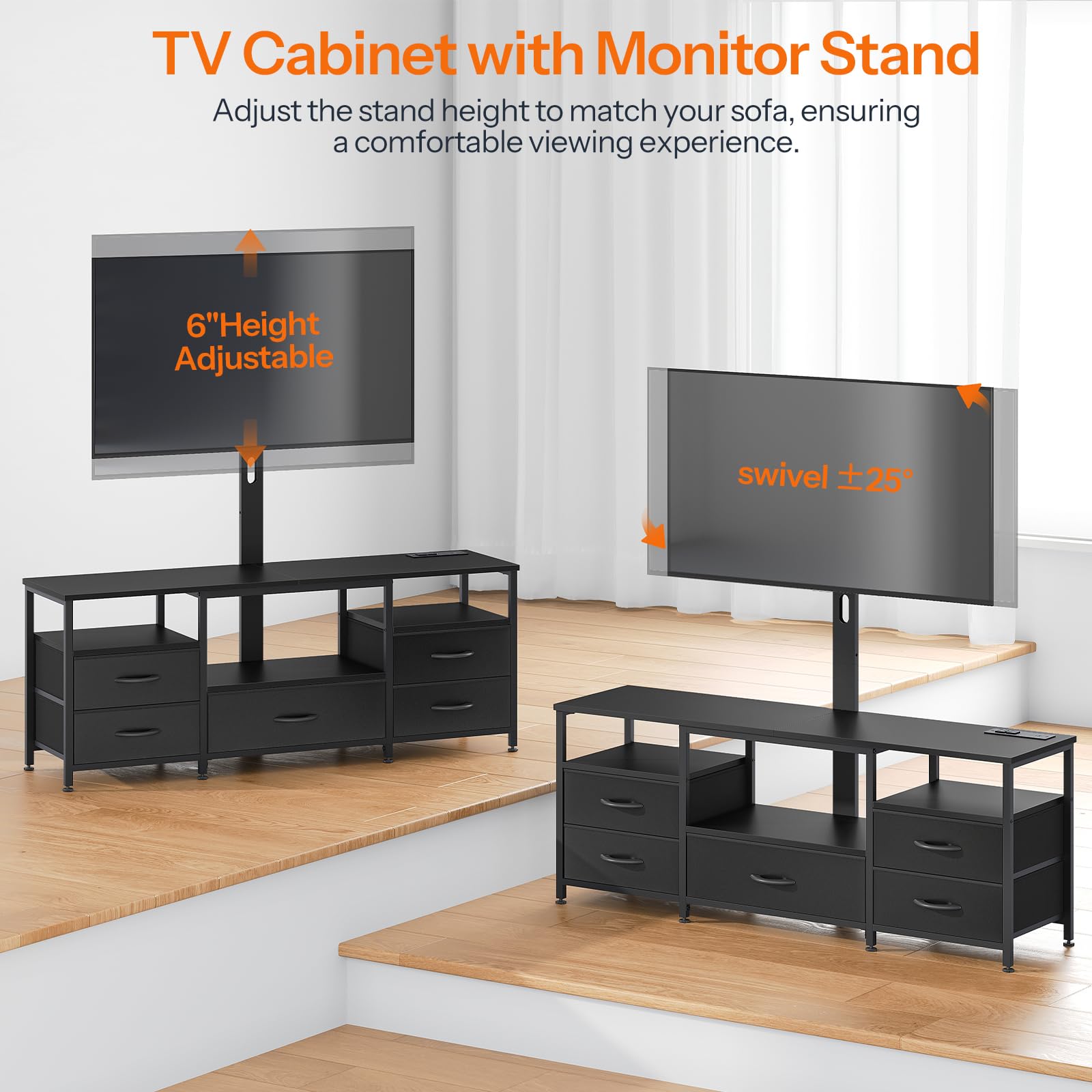 hoobro-tv-stands-meuble-tv-led-noir-65-pouces-pivotant image 7