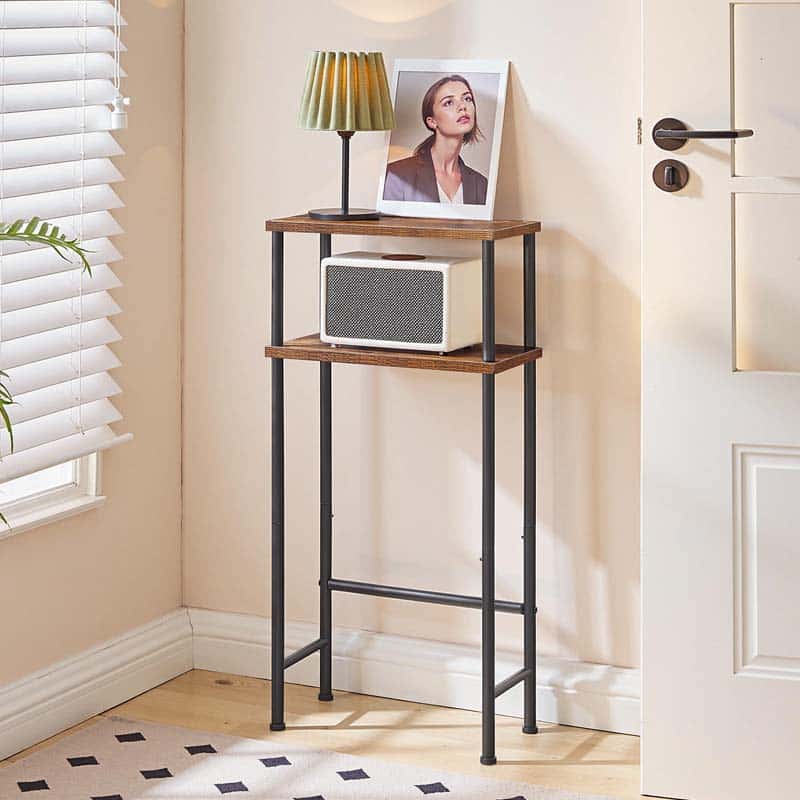 hoobro-console-table-console-troite-marron-40-cm-2-niveaux image 2