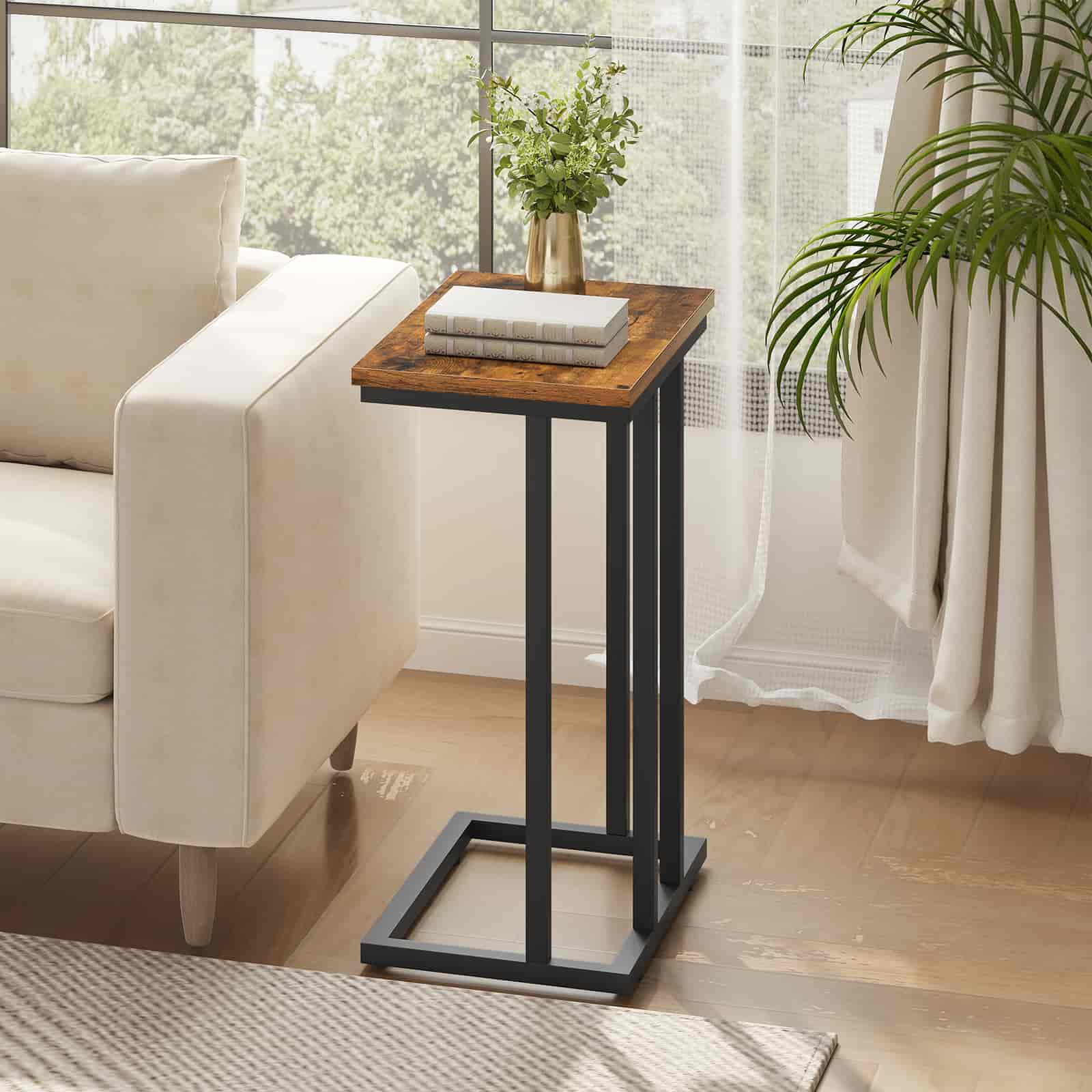 hoobro-table-appoint-en-c-dessus-bois-marron image 2