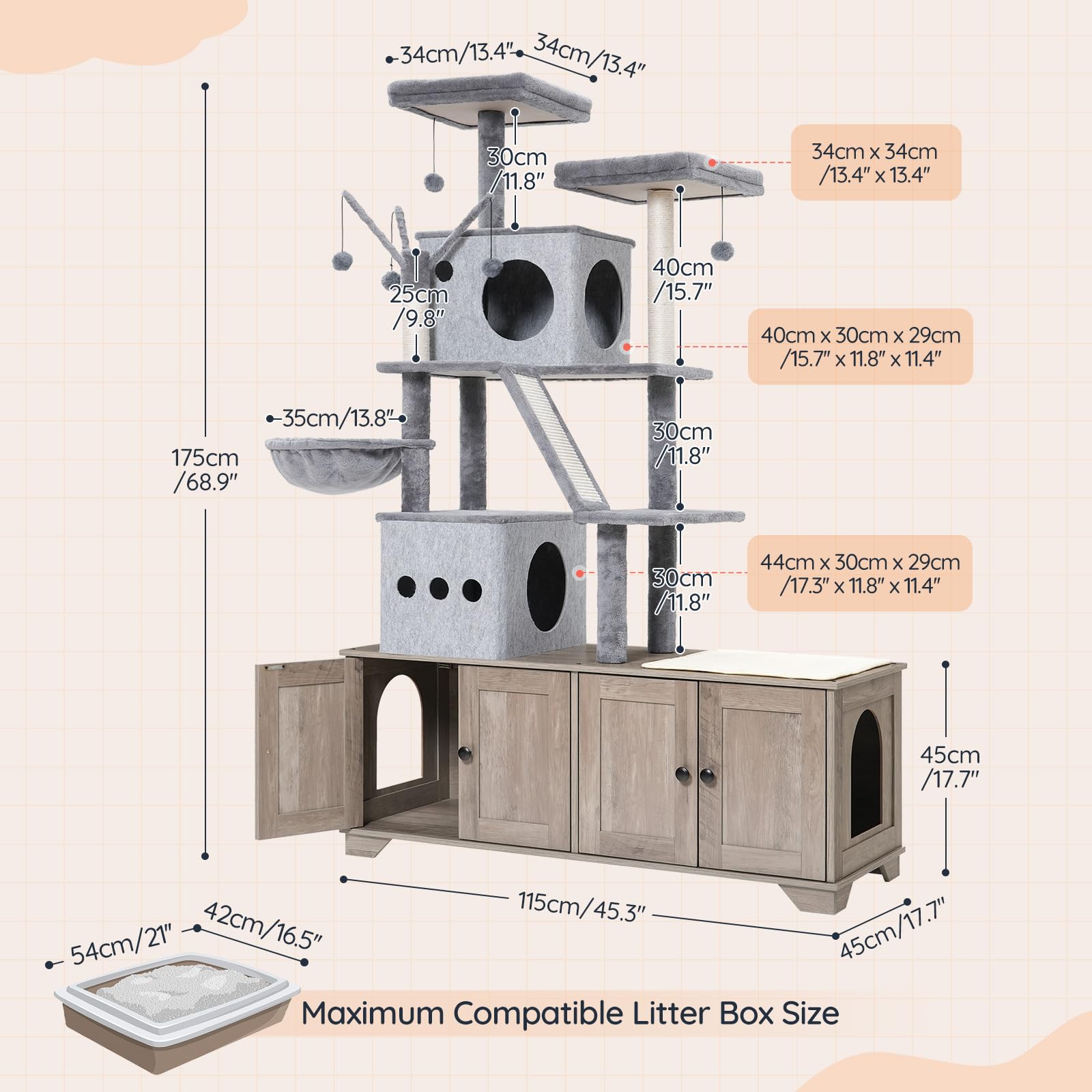 hoobro-pet-furniture-arbre-chat-liti-re-greige image 2