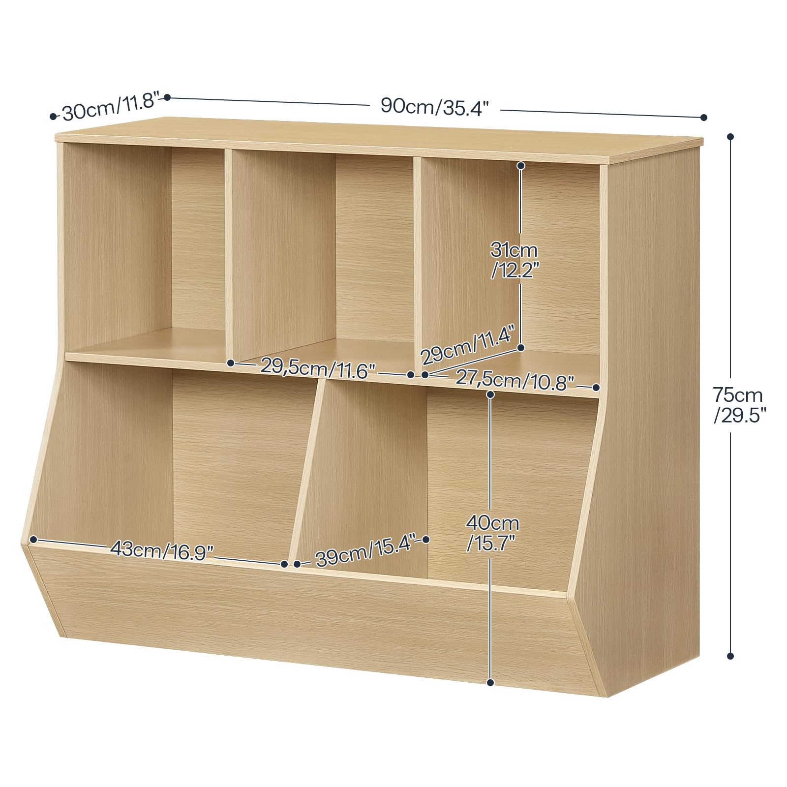 hoobro-kid-s-furniture-biblioth-que-enfant-naturelle-rangement-jouets image 3