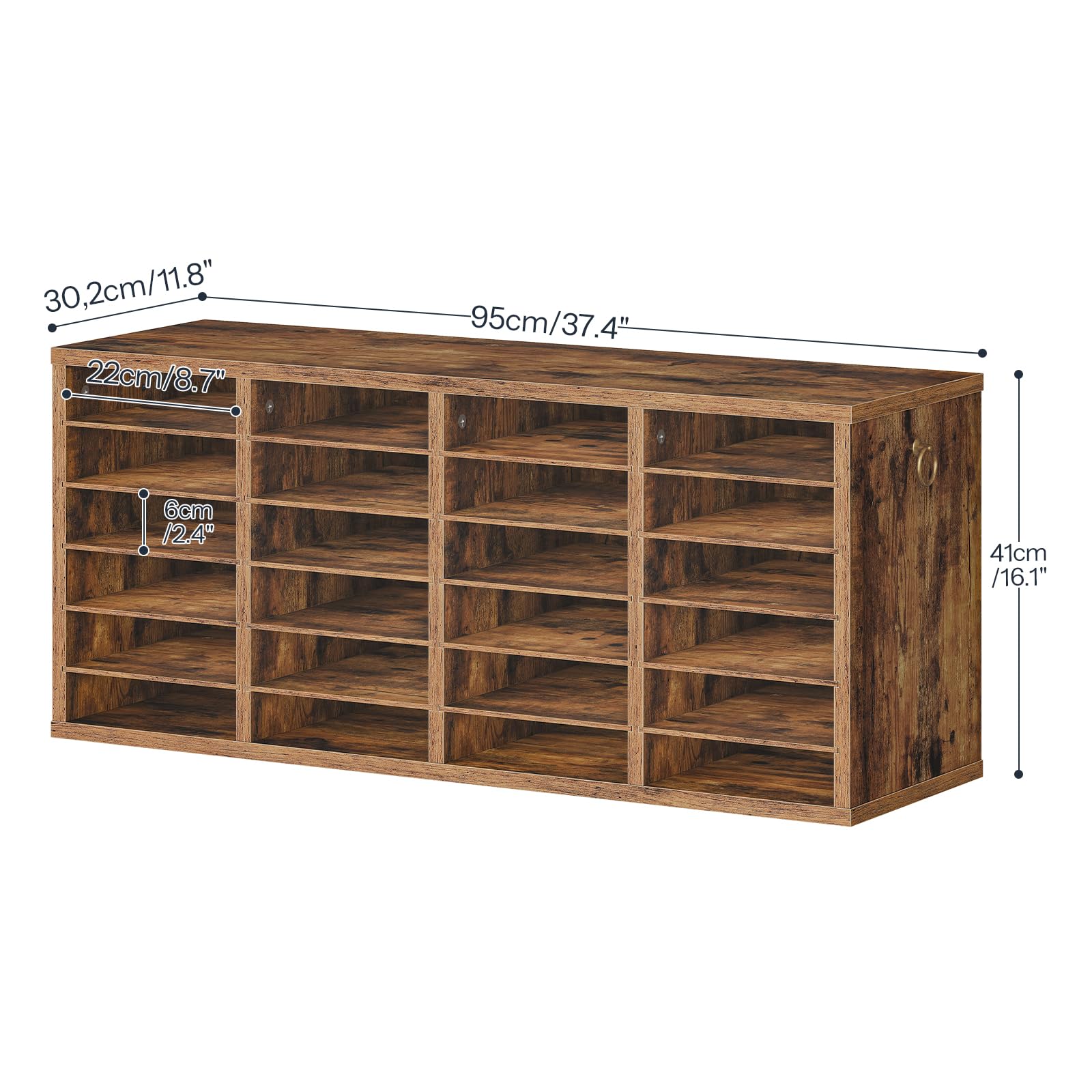 hoobro-home-office-trieur-courrier-24-cases-marron-bois image 3