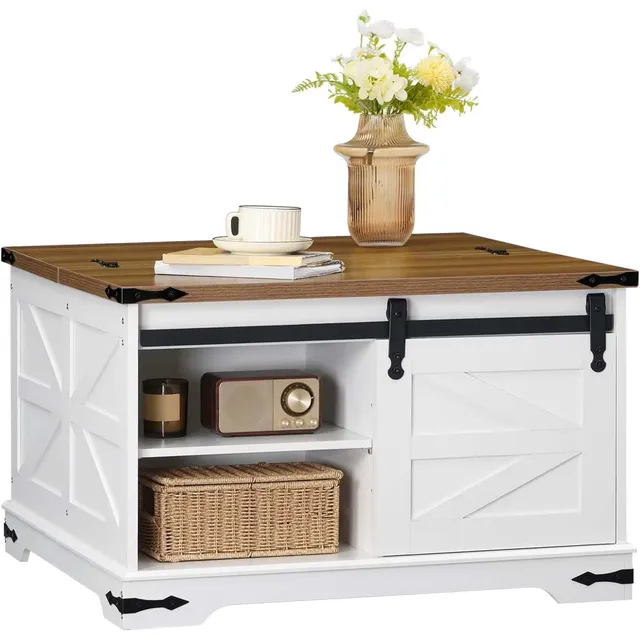 hoobro-coffee-tables-table-basse-blanche-plateau-relevable-carr-e image 1