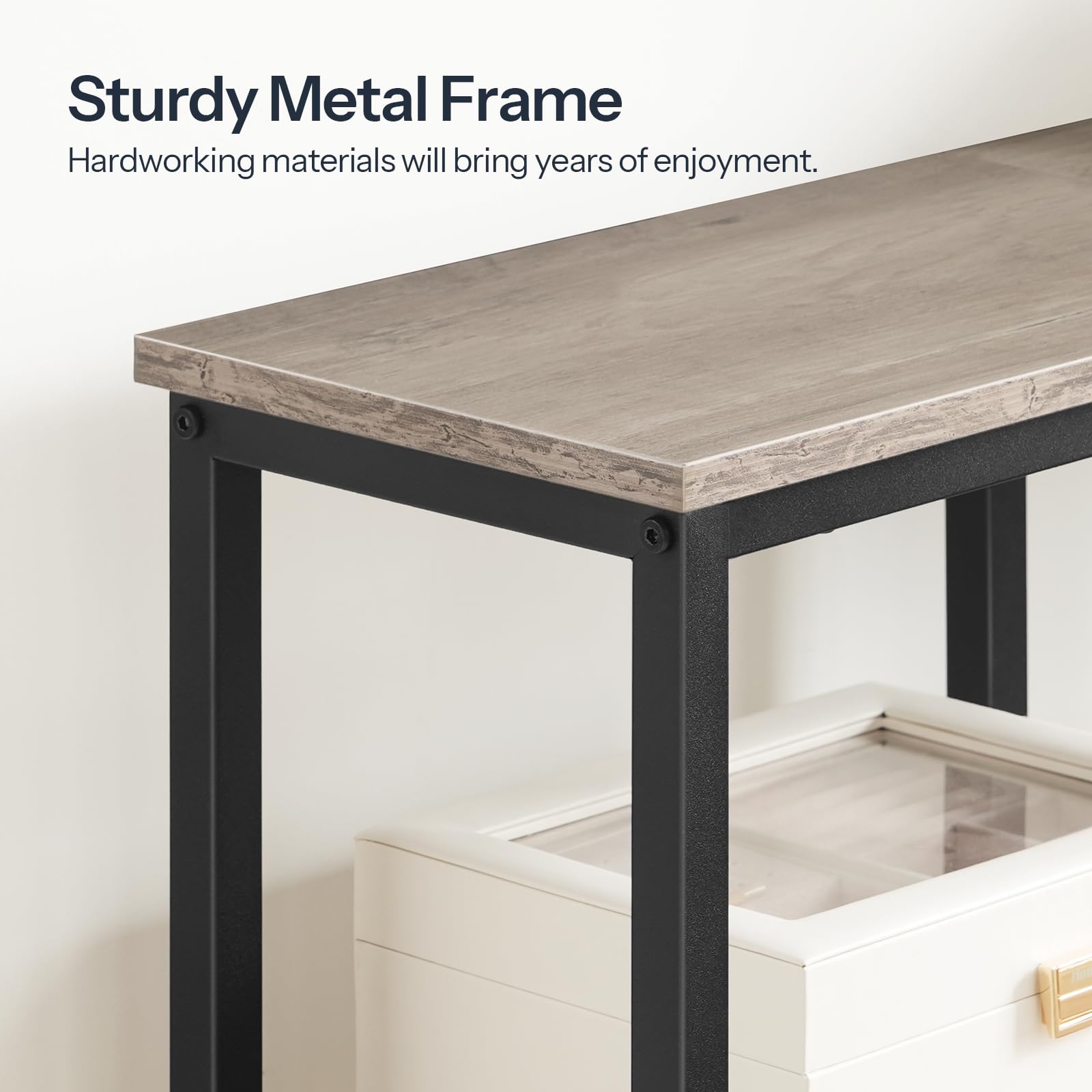 hoobro-console-table-4-niveaux-table-console-greige-troite image 7