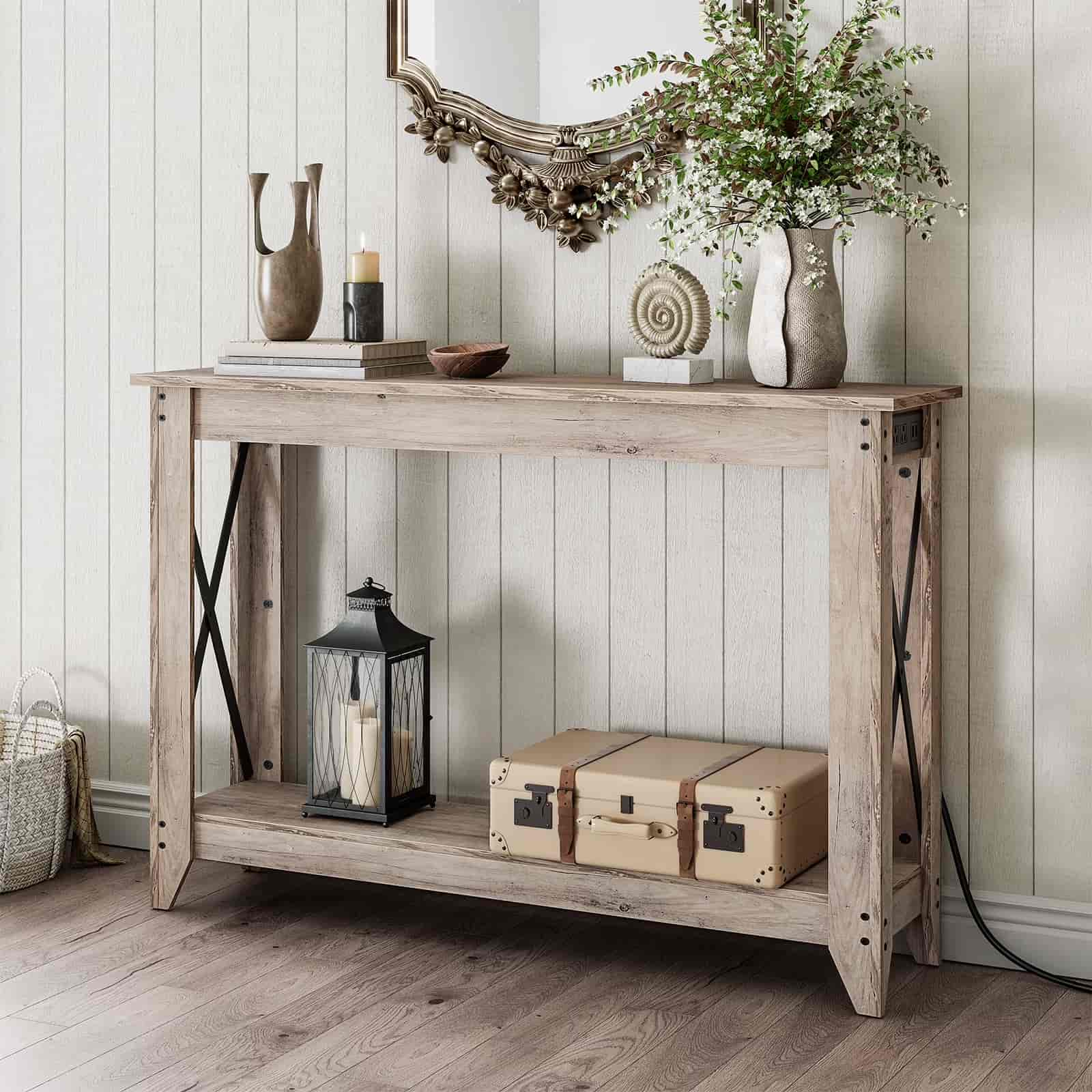 hoobro-console-table-47-2-pouces-greige-prises-usb-troite image 2