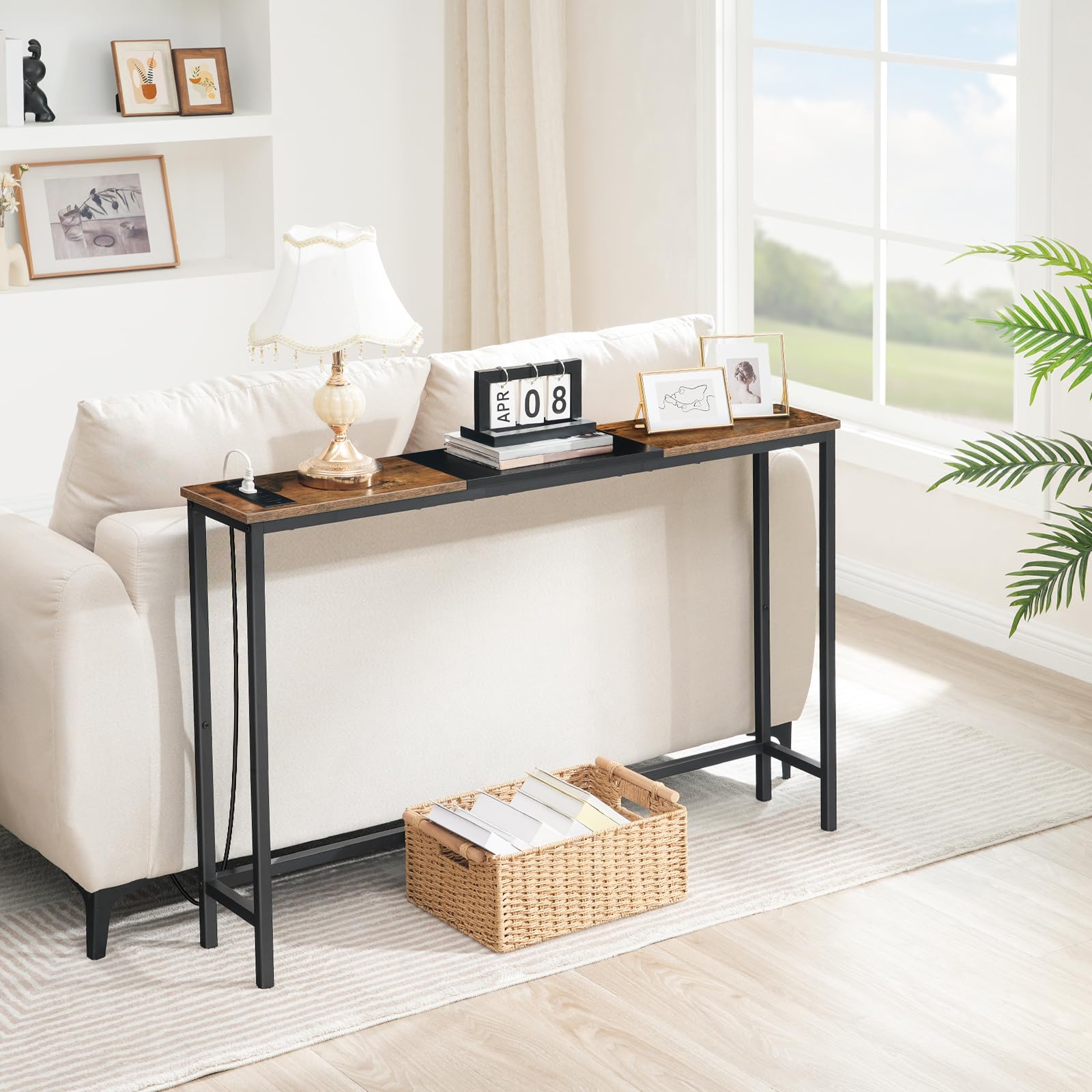 hoobro-console-table-console-entr-e-marron-44-9-pouces-prises image 4