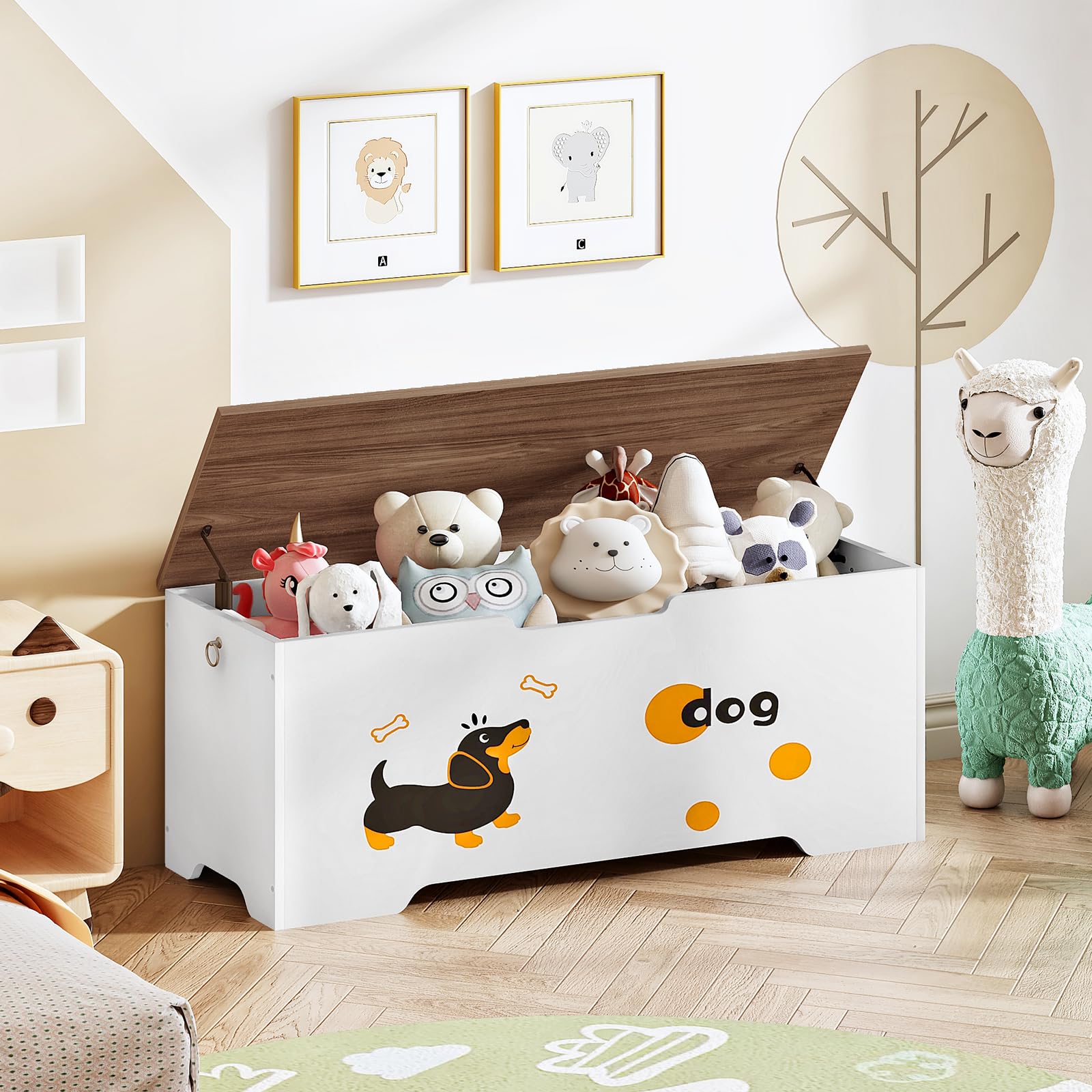 hoobro-storage-benches-banc-coffre-blanc-110-cm image 2