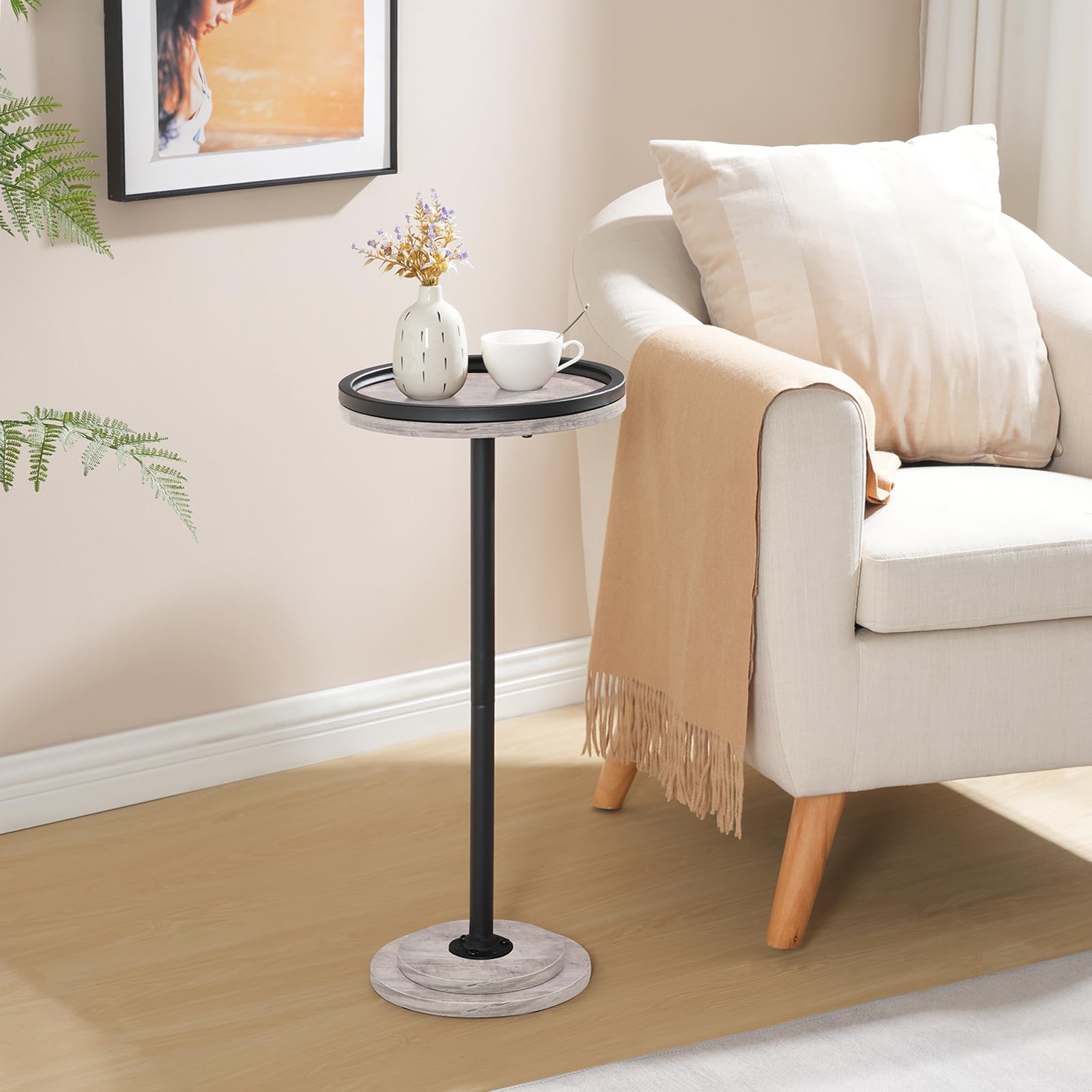 hoobro-table-appoint-ronde-greige-pied-lest-petit-format image 2