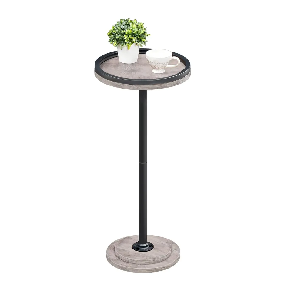 hoobro-table-appoint-ronde-greige-pied-lest-petit-format image 1
