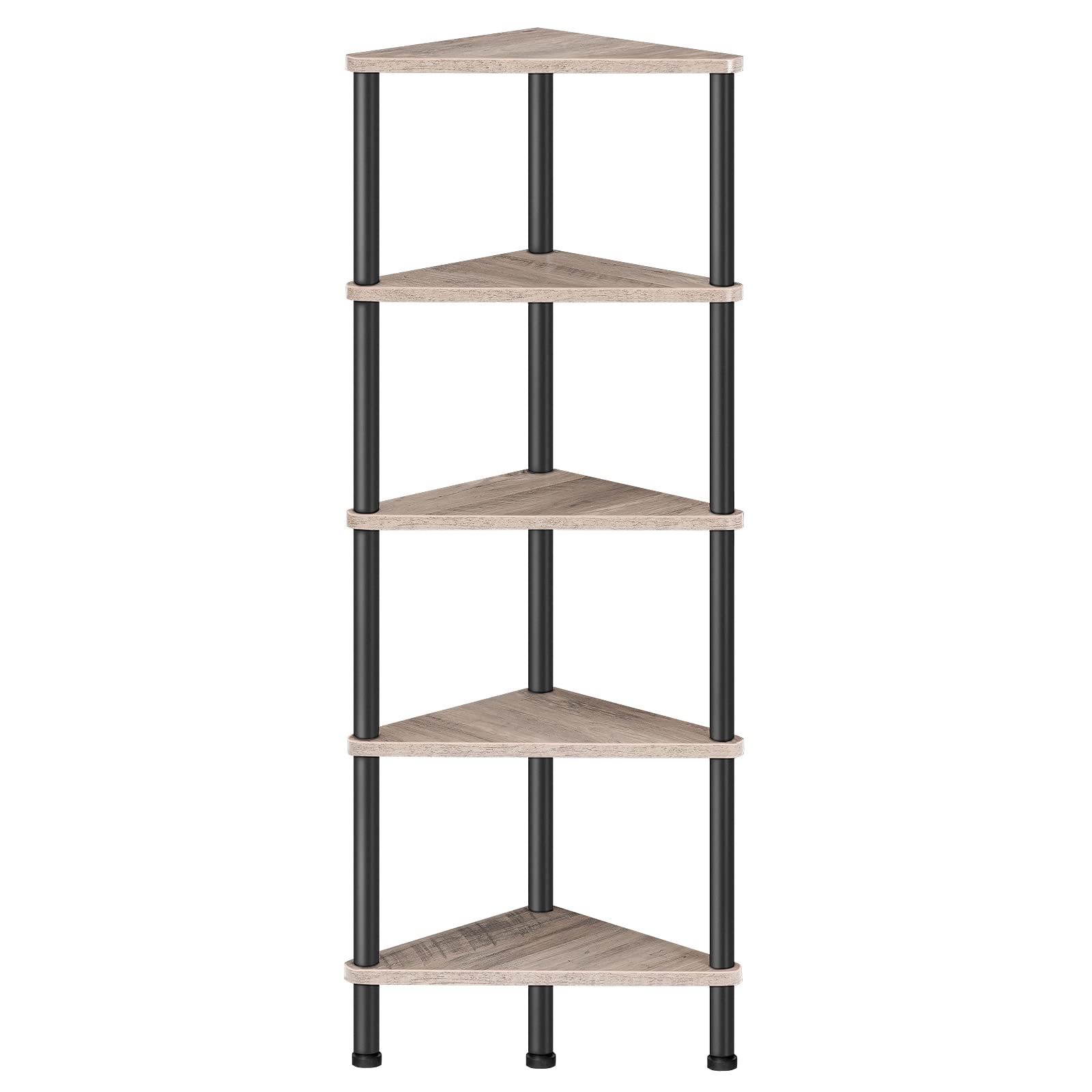 hoobro-bookshelves-5-tier-tag-re-angle-greige-5-niveaux image 1