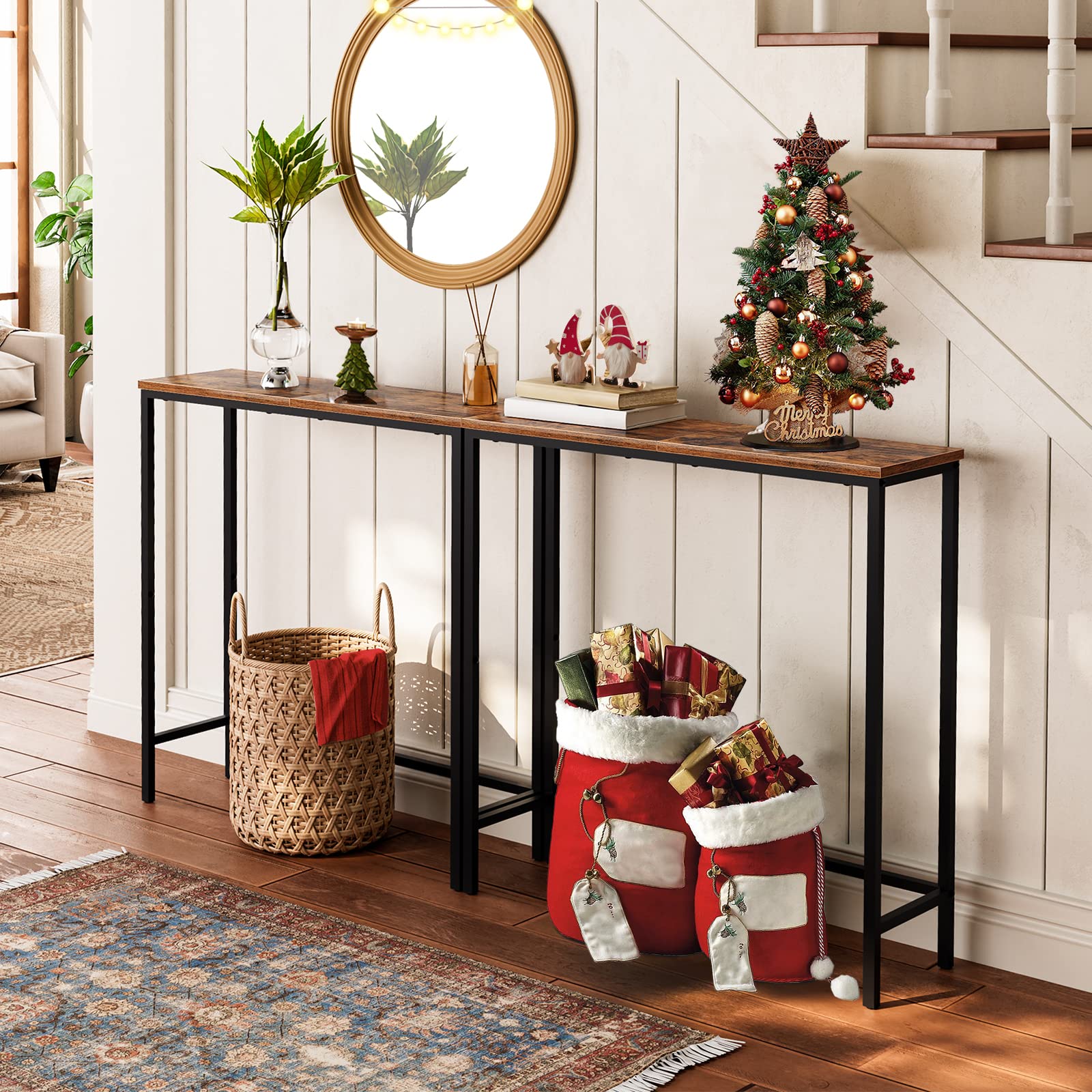 hoobro-console-table-console-entr-e-marron-troite image 4