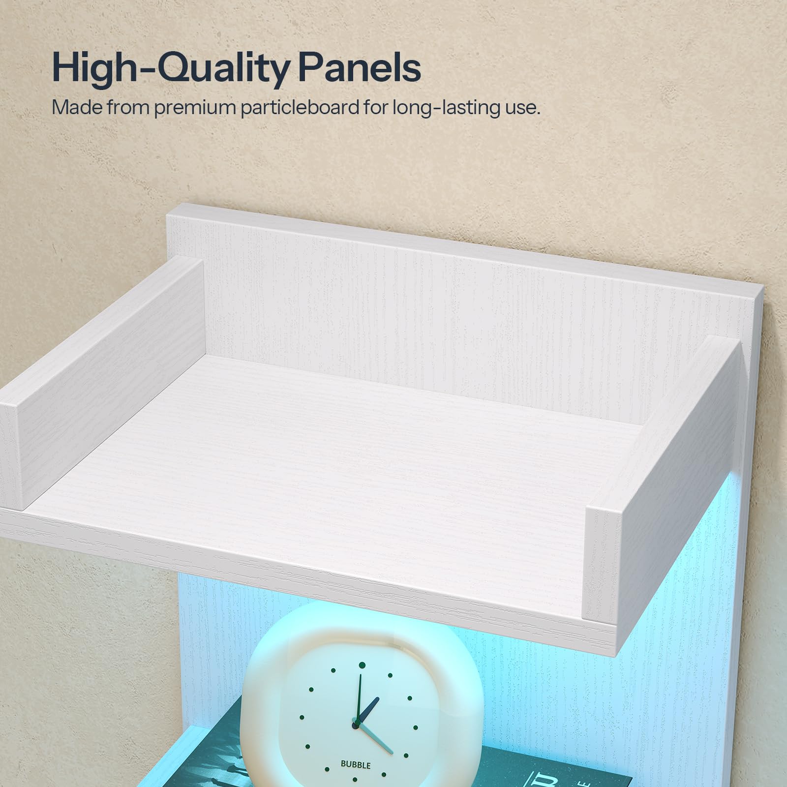 hoobro-storage-racks-tag-re-murale-blanche-led-rgb-4-niveaux image 7