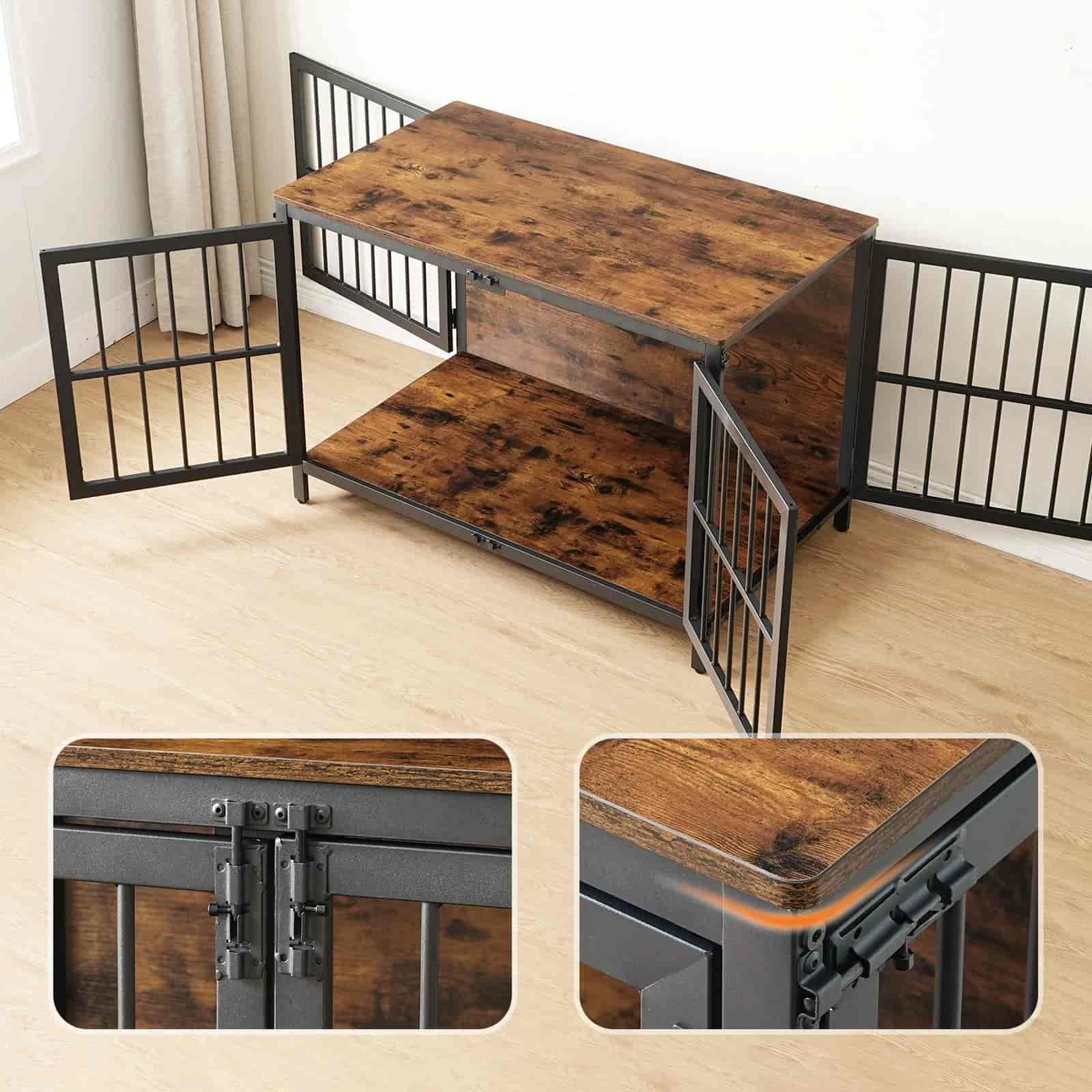 hoobro-meuble-niche-chien-int-rieur-bois-100-cm-marron image 8