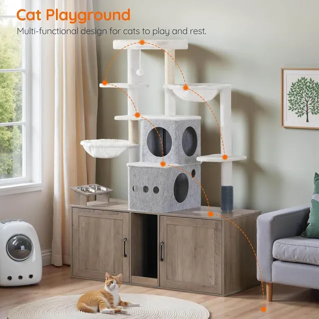 hoobro-arbre-chat-cache-liti-re-double-greige image 1