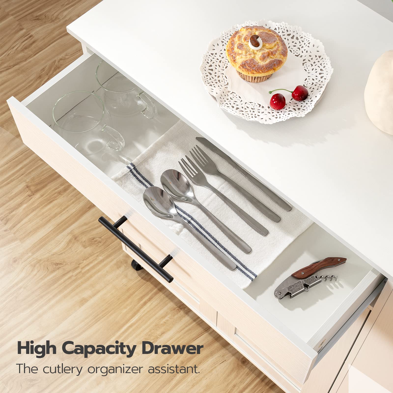 hoobro-kitchen-furniture-lot-cuisine-blanc-prise-roulettes image 7