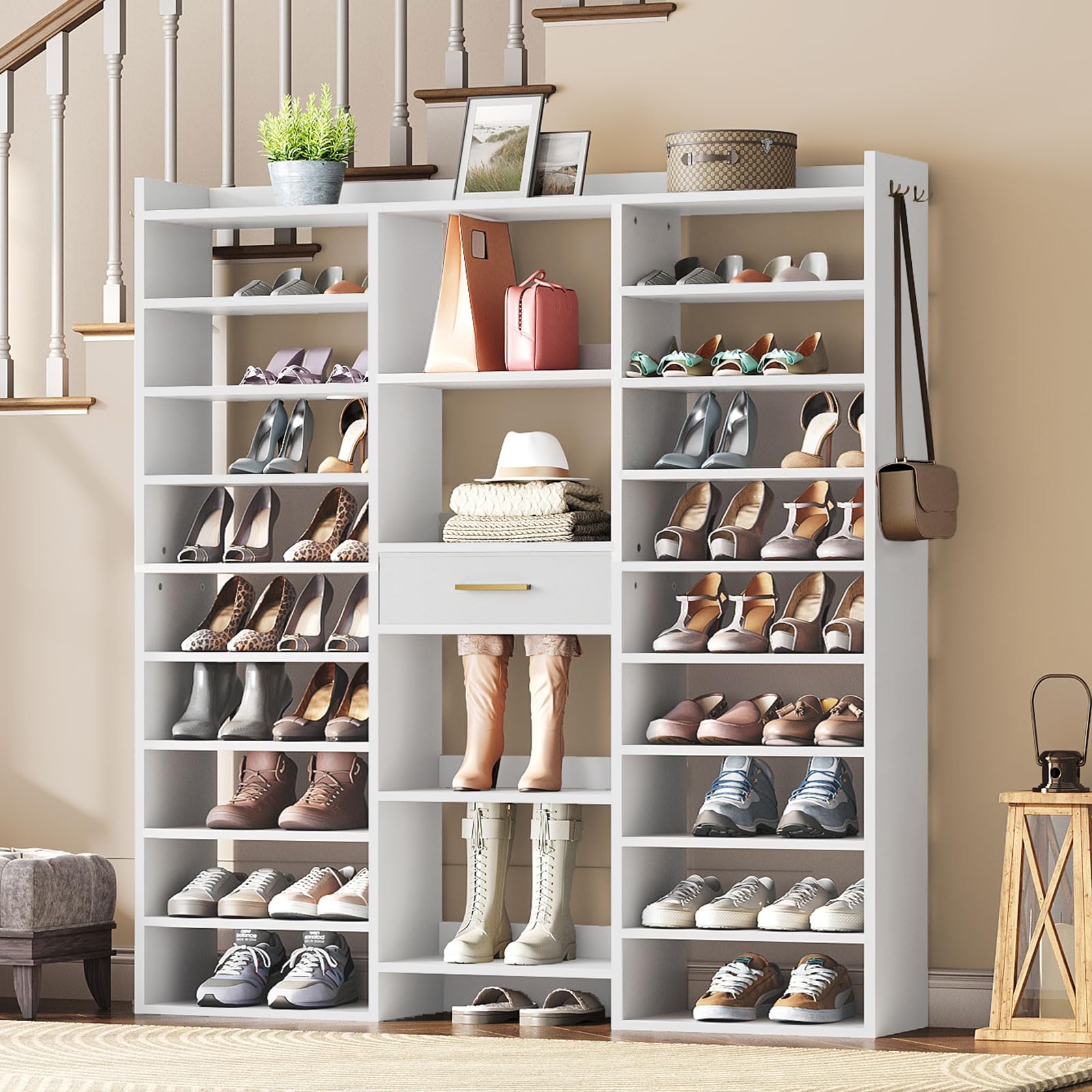 hoobro-shoe-racks-10-niveaux-meuble-chaussures-blanc-33-paires image 7