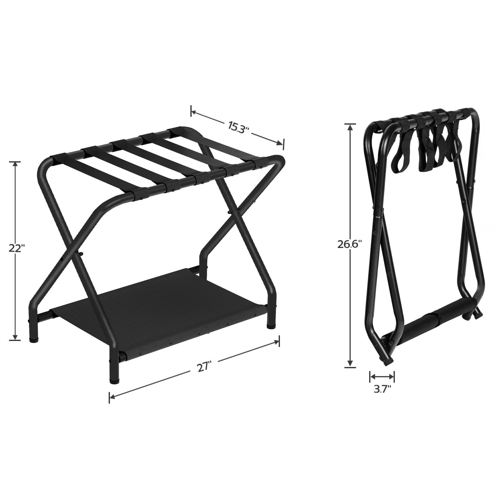 hoobro-porte-bagages-pliant-noir-avec-tag-re-tissu image 3