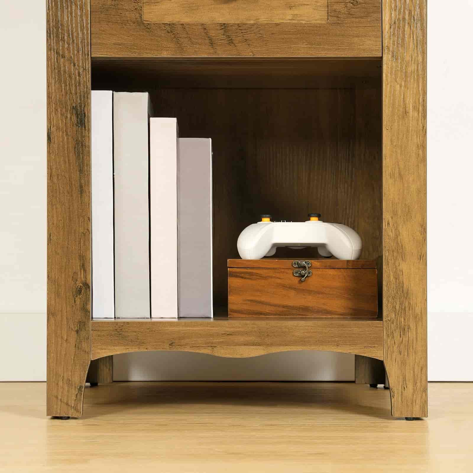 hoobro-nightstands-table-de-chevet-marron-station-charge image 7