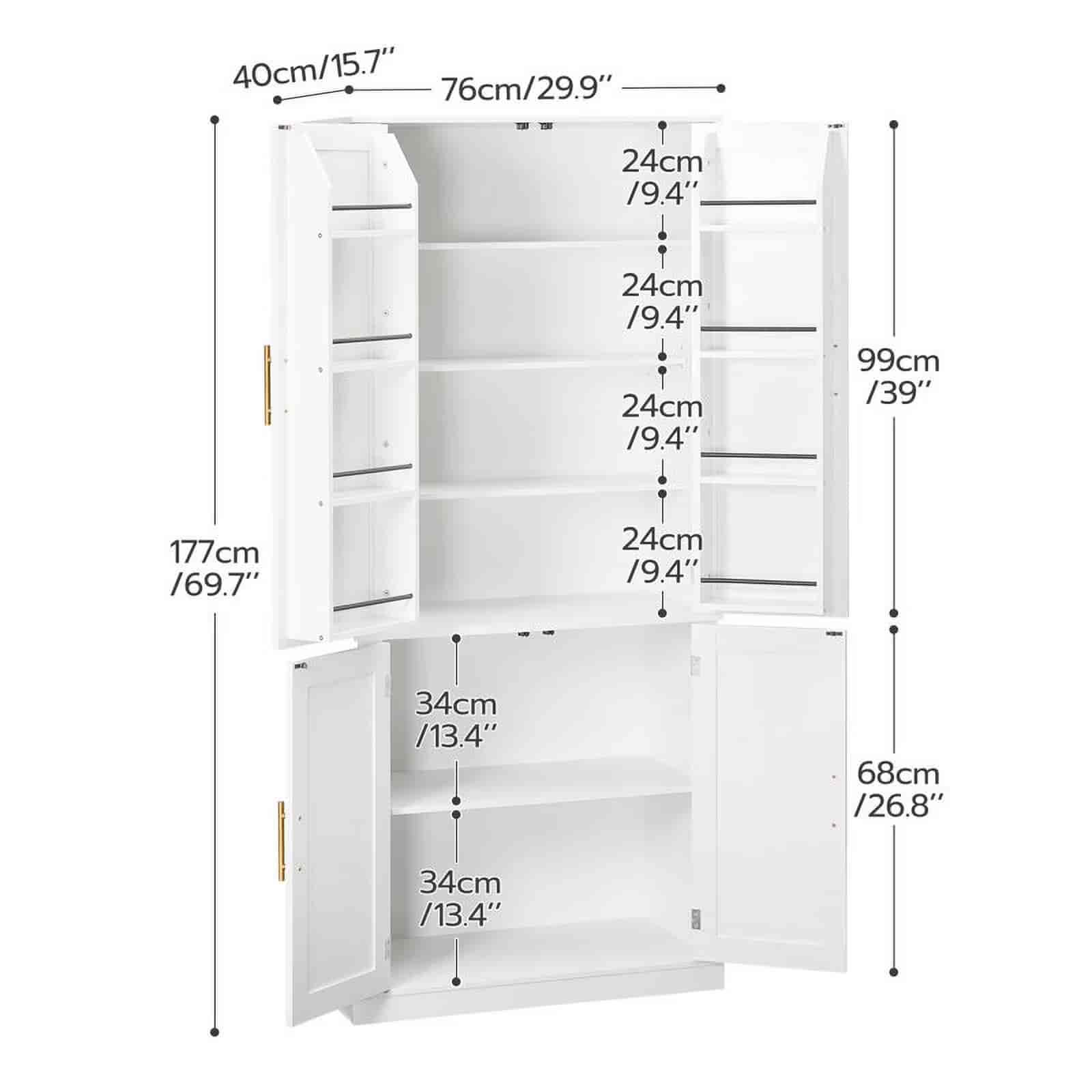 hoobro-kitchen-furniture-armoire-cuisine-blanche-177-cm-bois image 4