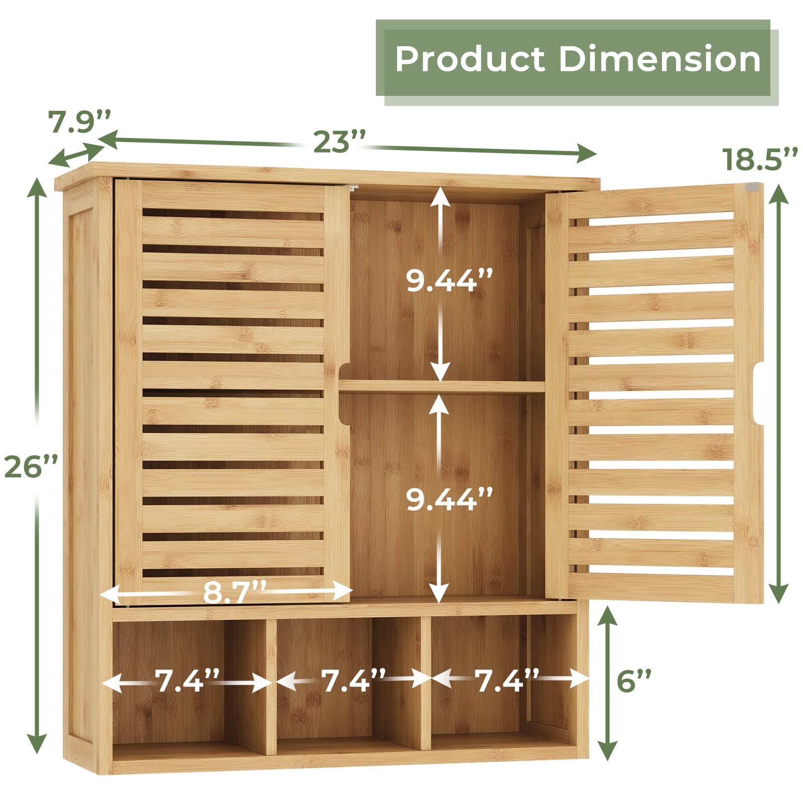 forabamb-armoire-murale-salle-de-bain-bambou-58-cm image 2