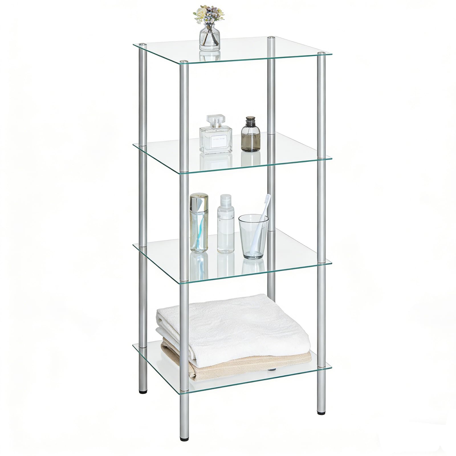 hoobro-bathroom-furniture-tag-re-verre-4-niveaux-argent image 3